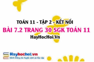 Bài 7.2 trang 30 Toán 11 tập 2 Kết nối tri thức